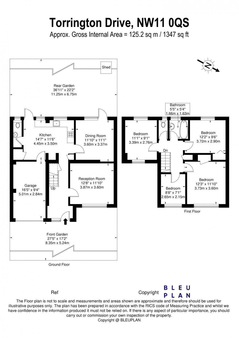 Floorplan for Torrington Drive, EN6